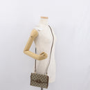 GUCCI GG Supreme Shoulder Bag PVC Beige Gold Auth SW1919-24