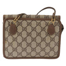 GUCCI GG Supreme Shoulder Bag PVC Beige Gold Auth SW1919-3