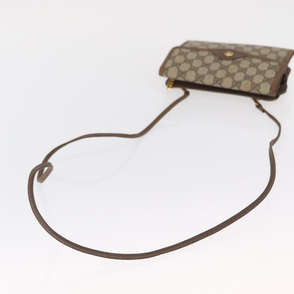 GUCCI GG Supreme Shoulder Bag PVC Beige Gold Auth SW1919