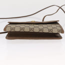 GUCCI GG Supreme Shoulder Bag PVC Beige Gold Auth SW1919-9