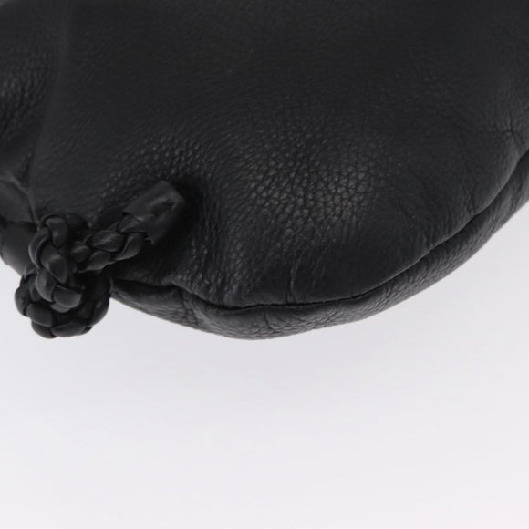 GUCCI Shoulder Bag Leather Black Silver 268244 Auth SW1920