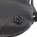 GUCCI Shoulder Bag Leather Black Silver 268244 Auth SW1920-14