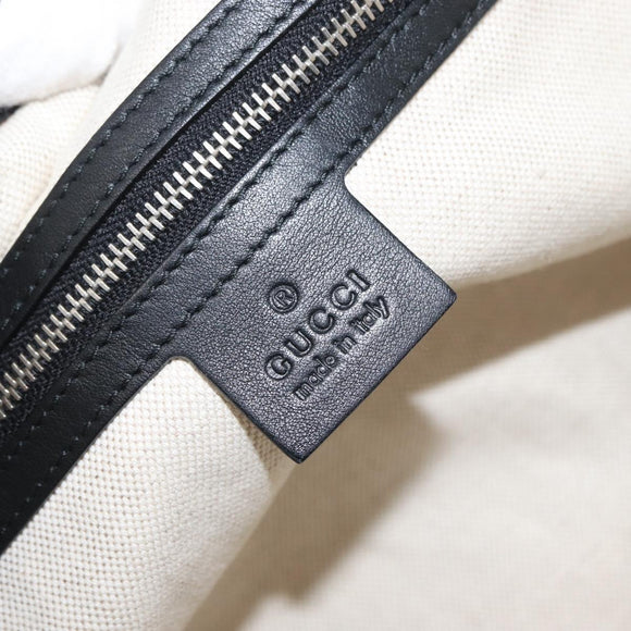 GUCCI Shoulder Bag Leather Black Silver 268244 Auth SW1920