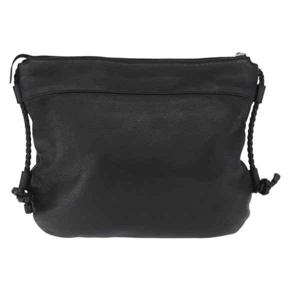GUCCI Shoulder Bag Leather Black Silver 268244 Auth SW1920