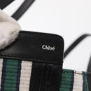 Chloe Tote Bag Canvas Green Gold Auth SW1921-14