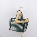 Chloe Tote Bag Canvas Green Gold Auth SW1921-20