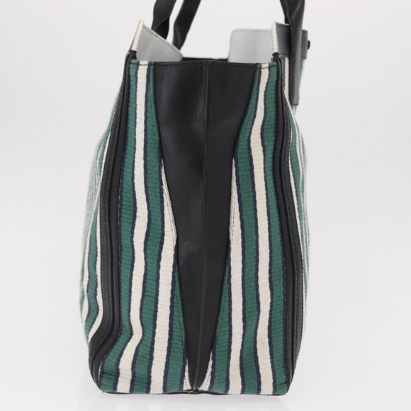 Chloe Tote Bag Canvas Green Gold Auth SW1921