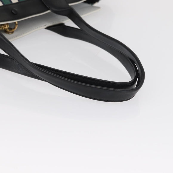 Chloe Tote Bag Canvas Green Gold Auth SW1921