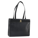 Salvatore Ferragamo Tote Bag Leather Black Gold Auth SW1922-1