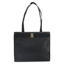 Salvatore Ferragamo Tote Bag Leather Black Gold Auth SW1922-2