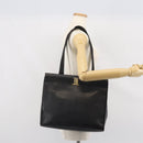 Salvatore Ferragamo Tote Bag Leather Black Gold Auth SW1922-21