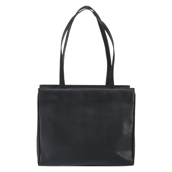 Salvatore Ferragamo Tote Bag Leather Black Gold Auth SW1922
