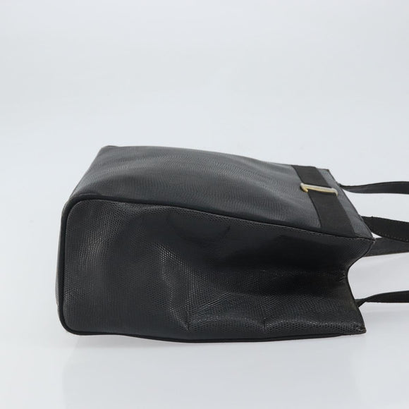 Salvatore Ferragamo Tote Bag Leather Black Gold Auth SW1922