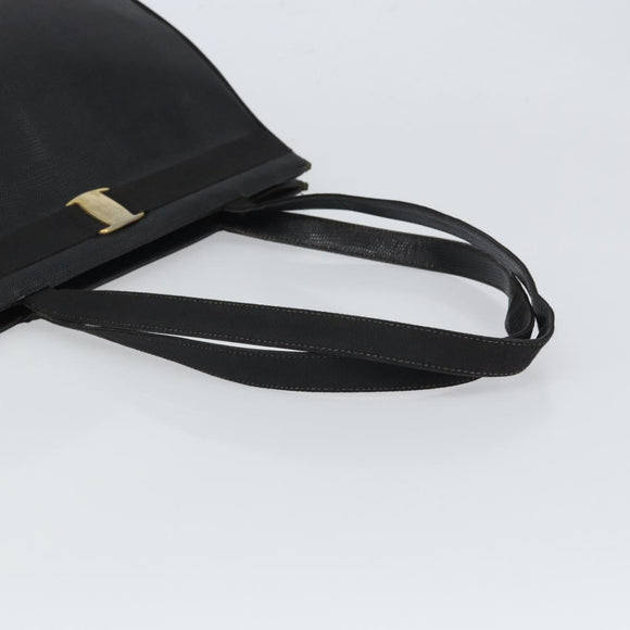 Salvatore Ferragamo Tote Bag Leather Black Gold Auth SW1922