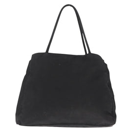 PRADA Hand Bag Nylon Black Silver Auth SW1923 - 0