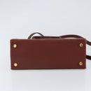 Salvatore Ferragamo Gancini Hand Bag Leather 2way Brown Gold Auth SW1925-12