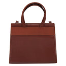 Salvatore Ferragamo Gancini Hand Bag Leather 2way Brown Gold Auth SW1925-3