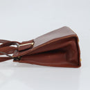 Salvatore Ferragamo Gancini Hand Bag Leather 2way Brown Gold Auth SW1925-5