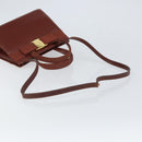Salvatore Ferragamo Gancini Hand Bag Leather 2way Brown Gold Auth SW1925-9