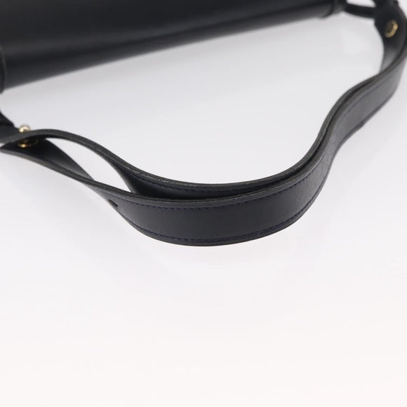 Christian Dior Shoulder Bag Leather 2way Navy Gold Auth SW1926