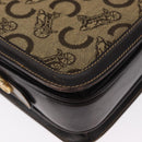 CELINE C Sulky Shoulder Bag Canvas Beige Gold Auth SW1927-15