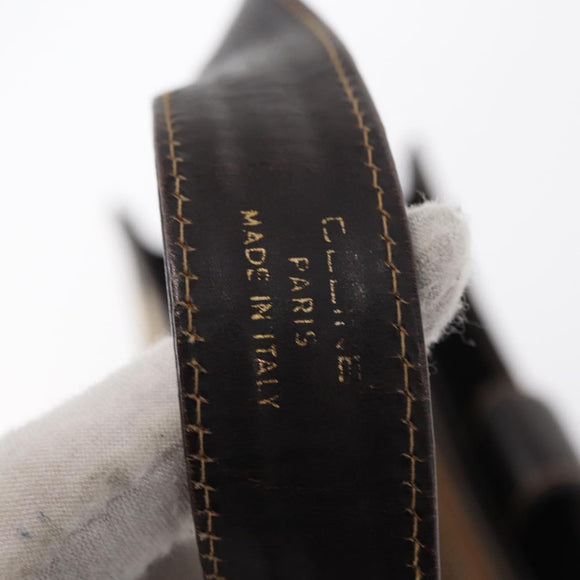 CELINE C Sulky Shoulder Bag Canvas Beige Gold Auth SW1927