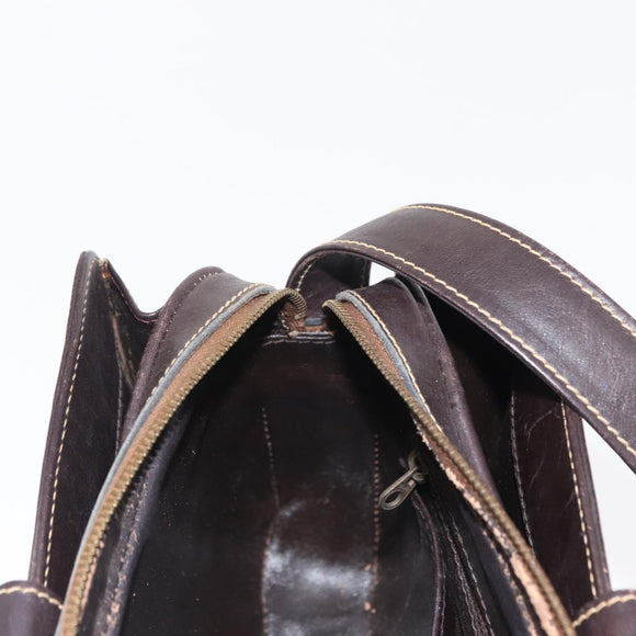 CELINE C Sulky Shoulder Bag Canvas Beige Gold Auth SW1927