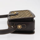 CELINE C Sulky Shoulder Bag Canvas Beige Gold Auth SW1927-4