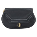 Christian Dior Shoulder Bag Leather Black Gold Auth SW1929-2