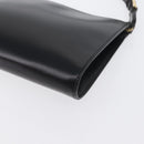 Salvatore Ferragamo Schoudertas Leer Zwart Goud Auth SW1930-11