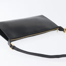 Salvatore Ferragamo Schoudertas Leer Zwart Goud Auth SW1930-6