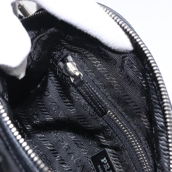 PRADA Shoulder Bag Nylon Black Silver Auth SW1931