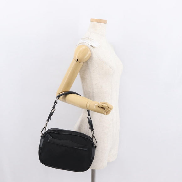 PRADA Shoulder Bag Nylon Black Silver Auth SW1931