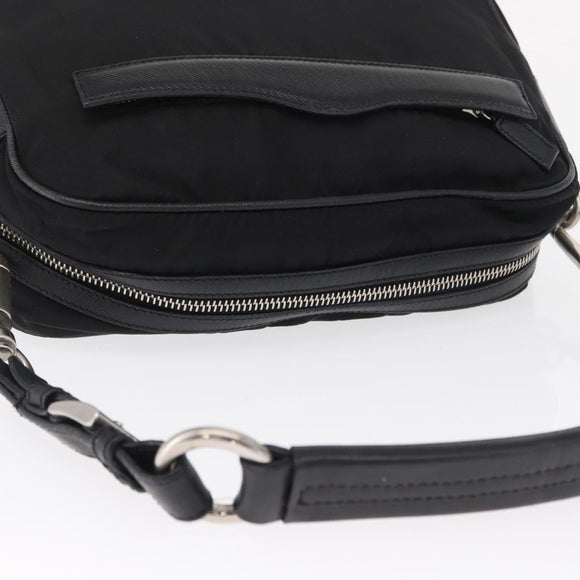 PRADA Shoulder Bag Nylon Black Silver Auth SW1931