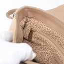 CARTIER Shoulder Bag Suede Beige Silver Auth SW1932-21