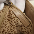 CARTIER Shoulder Bag Suede Beige Silver Auth SW1932-23