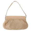 CARTIER Shoulder Bag Suede Beige Silver Auth SW1932-2
