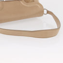 CARTIER Shoulder Bag Suede Beige Silver Auth SW1932-7