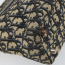 Christian Dior Trotter Canvas Clutch Bag Navy Silver Auth SW1934-11