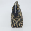 Christian Dior Trotter Canvas Clutch Bag Navy Silver Auth SW1934-4