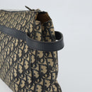Christian Dior Trotter Canvas Clutch Bag Navy Silver Auth SW1934-7