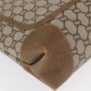 GUCCI GG Plus Supreme Web Sherry Line Tote Bag PVC Beige Gold Auth SW1936-10