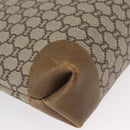 GUCCI GG Plus Supreme Web Sherry Line Tote Bag PVC Beige Gold Auth SW1936-12