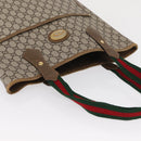 GUCCI GG Plus Supreme Web Sherry Line Tote Bag PVC Beige Gold Auth SW1936-6