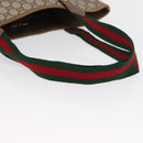GUCCI GG Plus Supreme Web Sherry Line Tote Bag PVC Beige Gold Auth SW1936-7