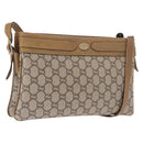 GUCCI GG Plus Supreme Shoulder Bag PVC Beige Gold Auth SW1938-1