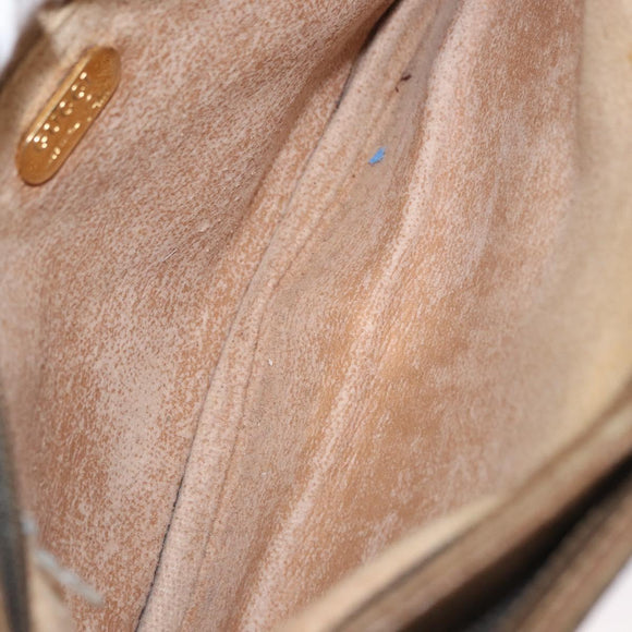 GUCCI GG Plus Supreme Shoulder Bag PVC Beige Gold Auth SW1938