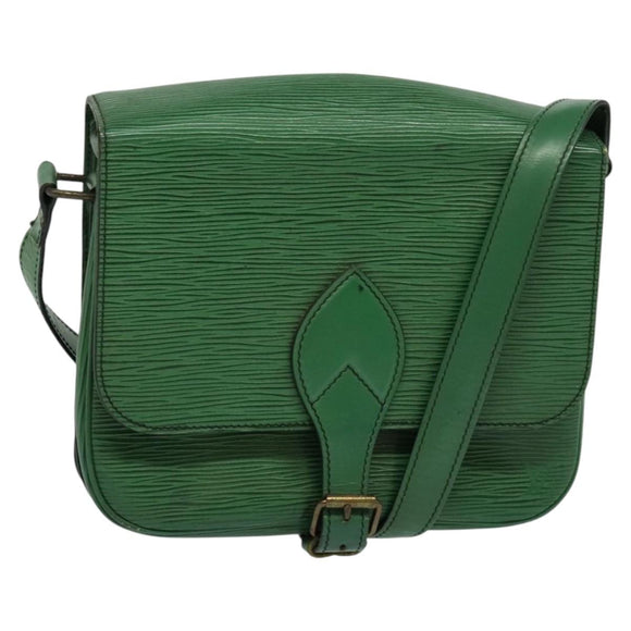 LOUIS VUITTON Epi Cartouchiere MM Shoulder Bag Green M52244 LV Auth sw194