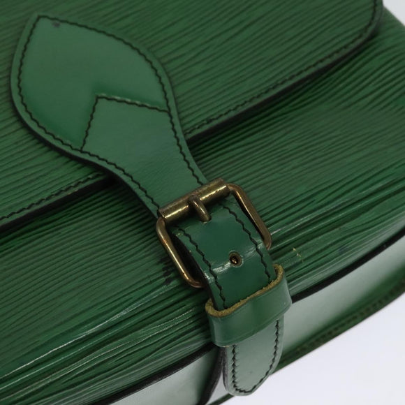 LOUIS VUITTON Epi Cartouchiere MM Shoulder Bag Green M52244 LV Auth sw194