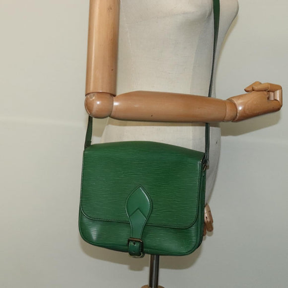 LOUIS VUITTON Epi Cartouchiere MM Shoulder Bag Green M52244 LV Auth sw194